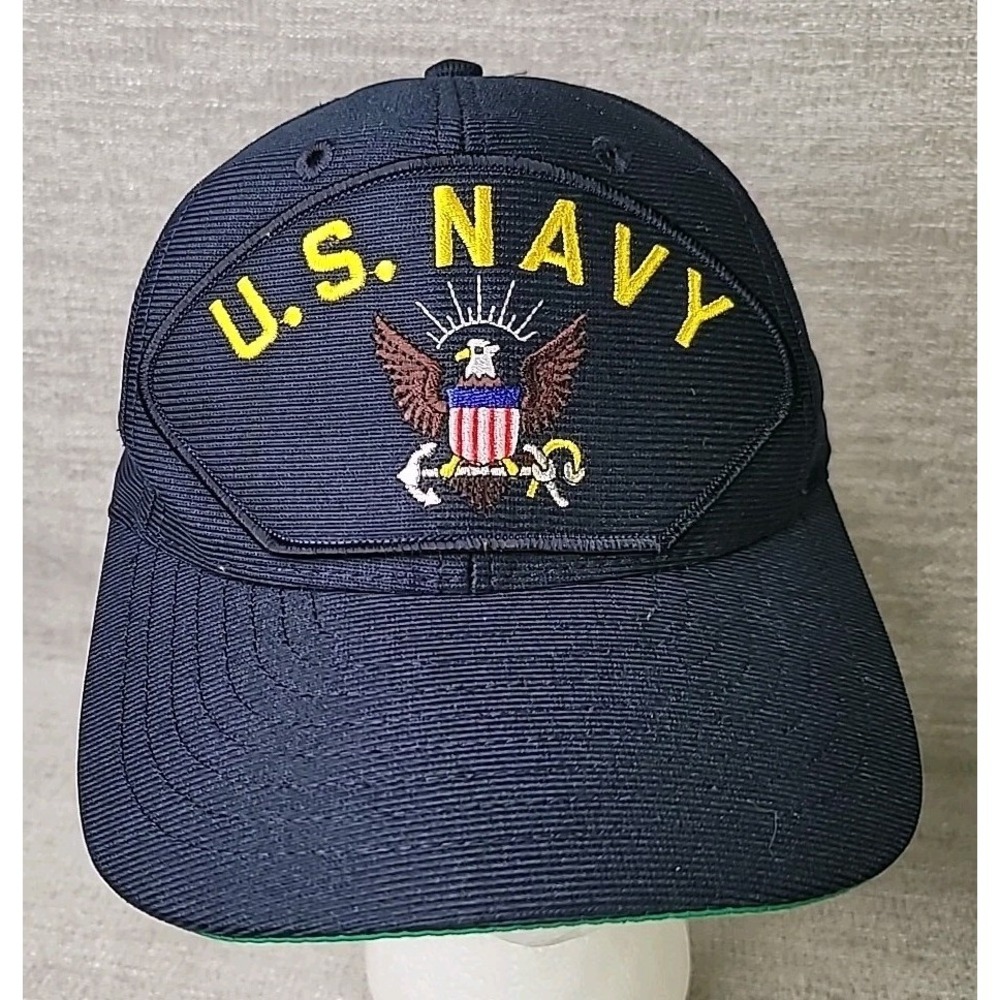 Vintage‎ US NAVY Embroidered Patch Hat Cap Snapback USA Military Eagle Crest USA